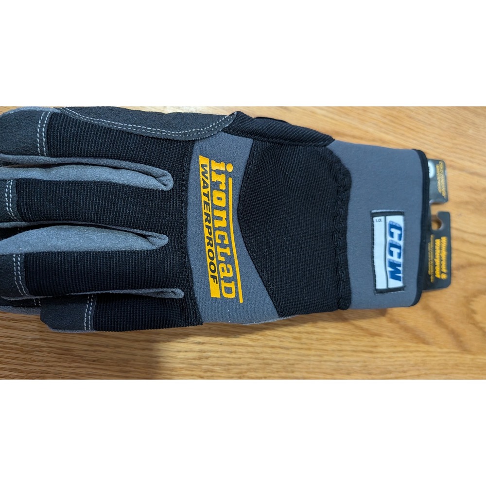 Ironclad Cold Condition Waterproof Work Gloves XL Gray Black CCW Windproof NEW